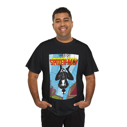 Web of Spider-Man T-Shirt - Charles Vess Art - Peter Parker, Web Slinger - Manhattan Skyline - Spidey Black Suit - Marvel Comics