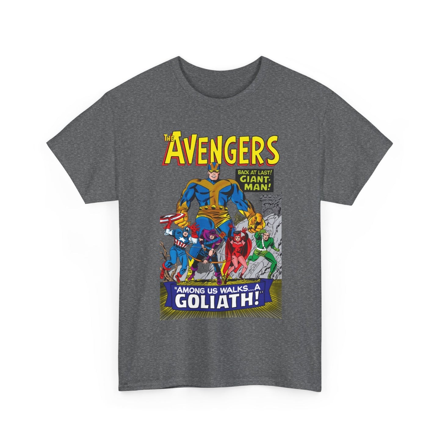 Avengers T-Shirt - Silver Age Art - Early Giant-Man Appearance - Captain America, Hawkeye, Scarlet Witch, Quicksilver - Marvel Comics