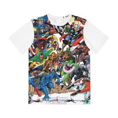 Avengers All-Over Print Polyester Tee - George Perez Art - Marvel Comics (IMPROVED PLACEMENT AND PRINTING TECHNIQUES)