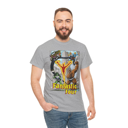 Fantastic Four T-Shirt - John Byrne Art - She-Hulk, Invisible Woman, Thing, Reed Richards, Human Torch - Baxter Building - Marvel Comics