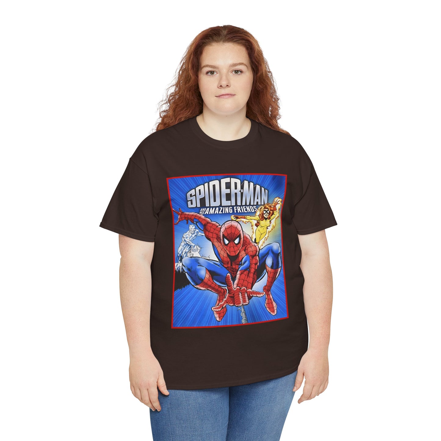 Spider-Man & His Amazing Friends T-Shirt - Firestar, Iceman - Popular 1980s Saturday Morning Cartoon - Marvel Comics