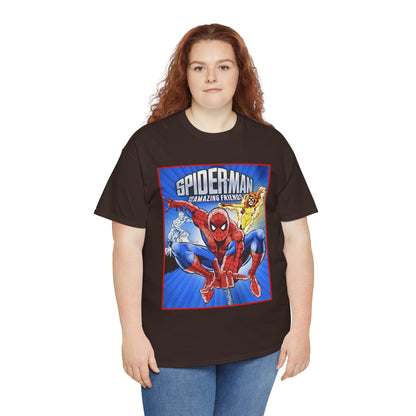 Spider-Man & His Amazing Friends T-Shirt - Firestar, Iceman - Popular 1980s Saturday Morning Cartoon - Marvel Comics