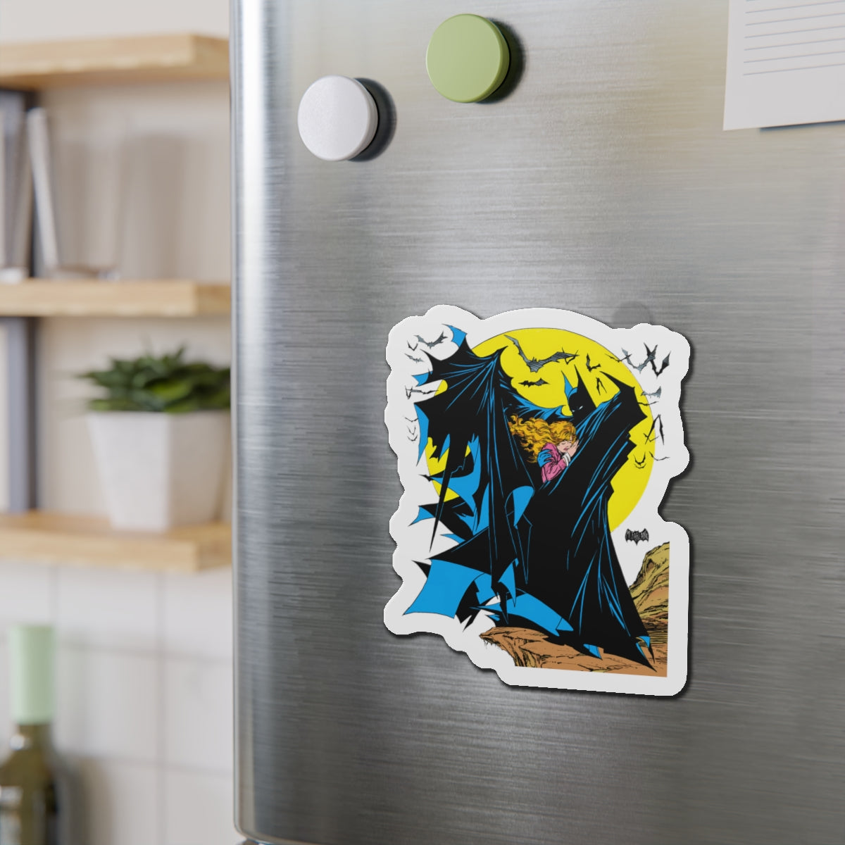 Batman Die-Cut Magnet - Todd McFarlane Art - Surrounded by Bats - Gotham City, Dark Knight Detective - DC Comics - 3", 4", 5", 6"