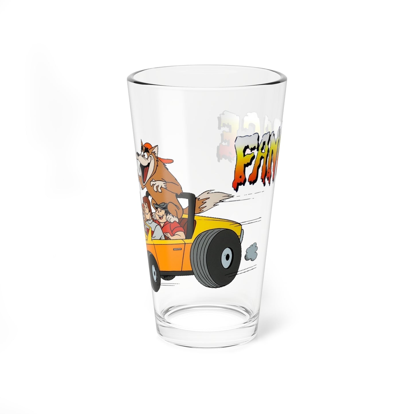 Fangface Pint Glass, 16oz - Ruby-Spears Saturday Morning Cartoon - Puggsy, Biff