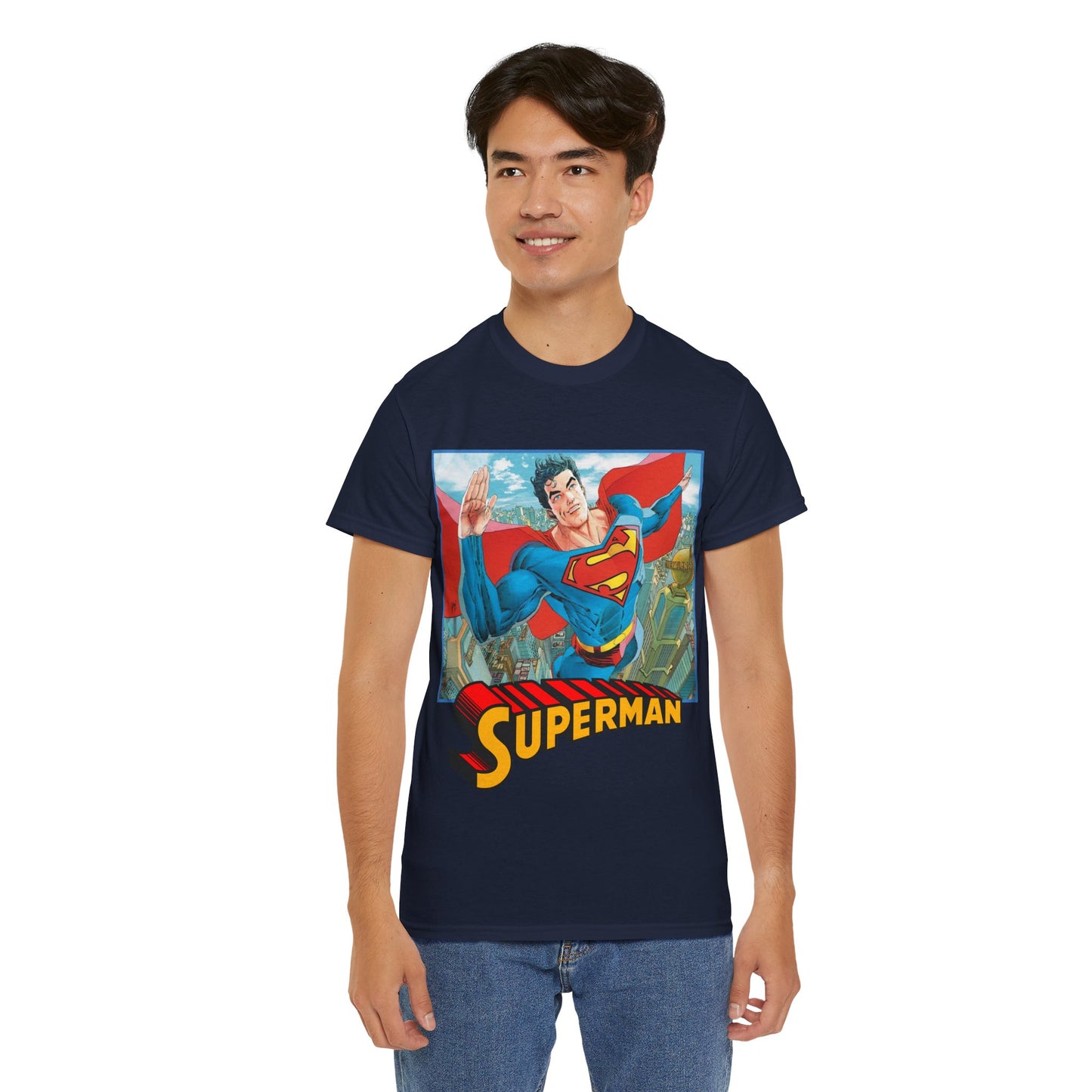 Superman T-Shirt - Guillem March Art - Variant Connecting Cover Art - Flying Over Metropolis - DC Comics All-In