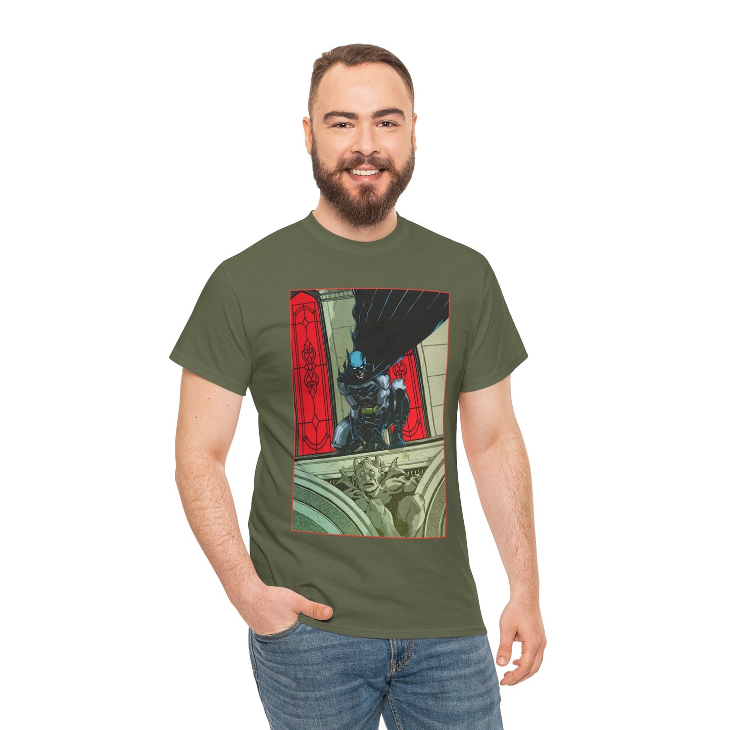 Batman T-Shirt - Cully Hamner Art - Batman Allies Secret Files Cover - Gotham Protector - And a Gargoyle! - DC Comics