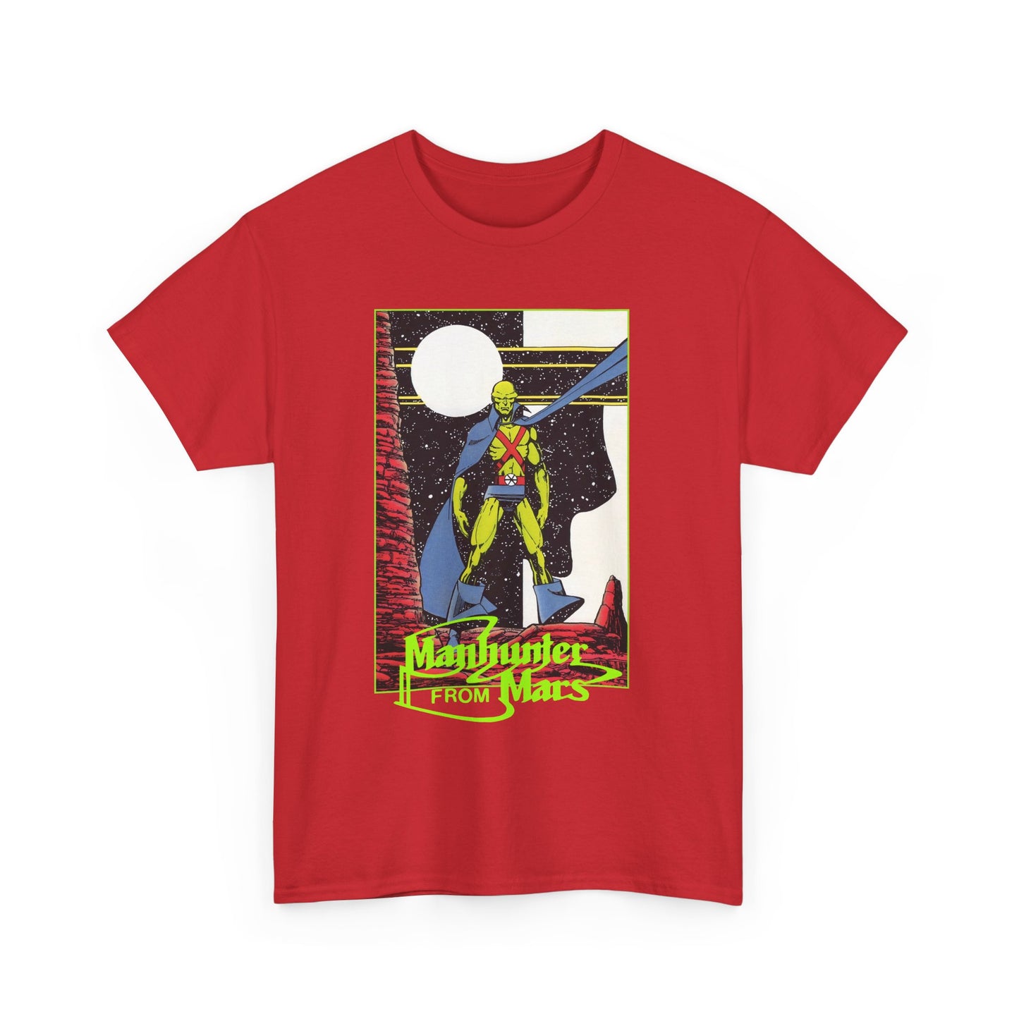 Martian Manhunter T-Shirt - George Perez Art - 1980s Justice League of America (JLA) Postcard Art - DC Comics