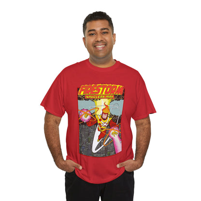 Firestorm the Nuclear Man T-Shirt - George Perez JLA Postcard Art 1980s - DC Comics - Justice League of America Member