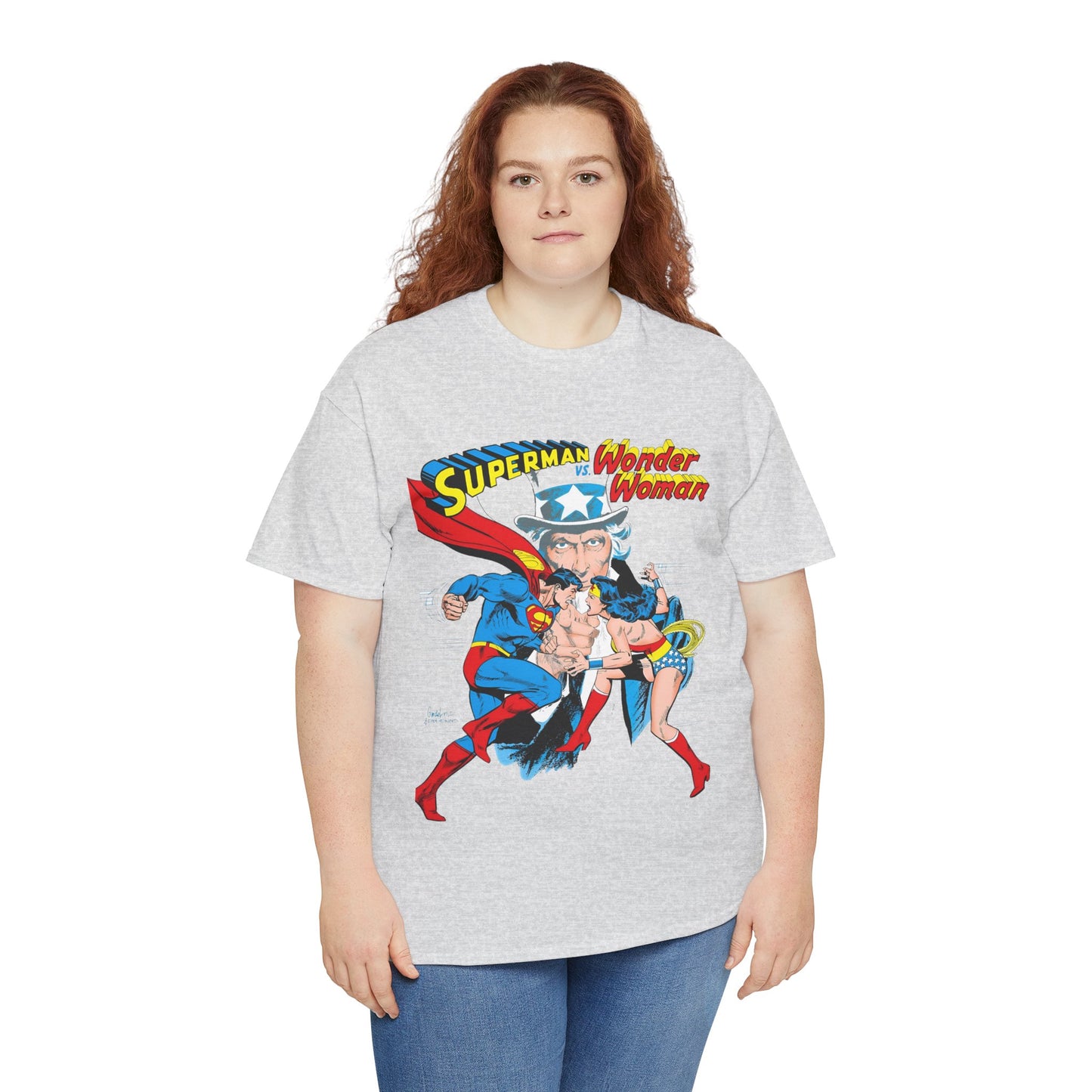 Superman Vs Wonder Woman T-Shirt - José Luis García-López Art - Popular 1970s Tabloid Story - DC Comics