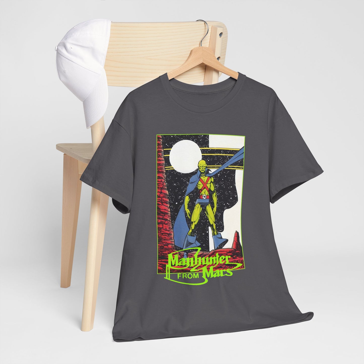Martian Manhunter T-Shirt - George Perez Art - 1980s Justice League of America (JLA) Postcard Art - DC Comics