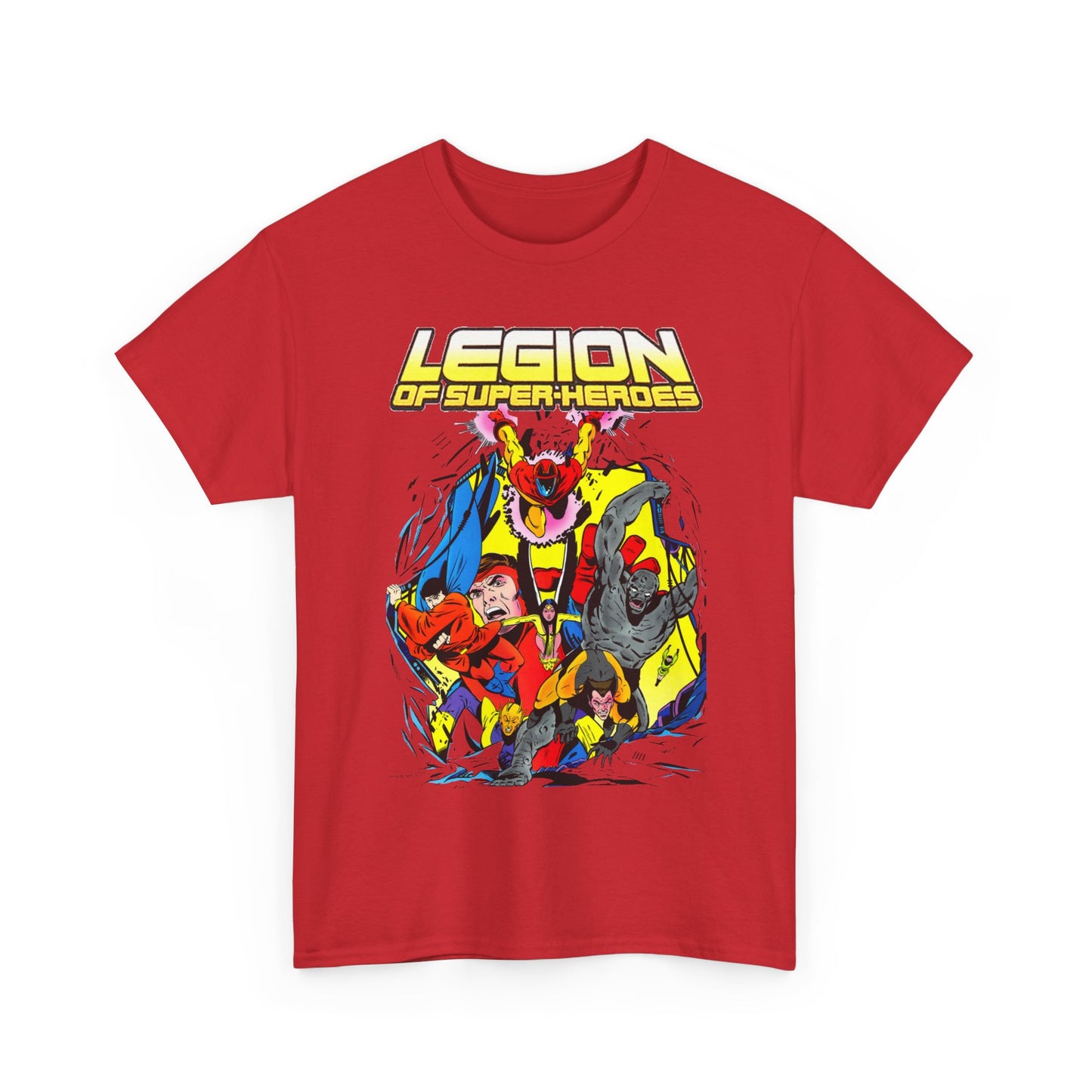 Legion of Super-Heroes T-Shirt - Mon-El, Colossal Kid, Wildfire, Dawnstar, Blok, Timber Wolf - LOSH - DC Comics