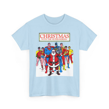 Christmas with the Superheroes T-Shirt - Nick Cardy Art - Superman Batman Captain Marvel Teen Titans Retro Festive Holiday Tee - DC Comics