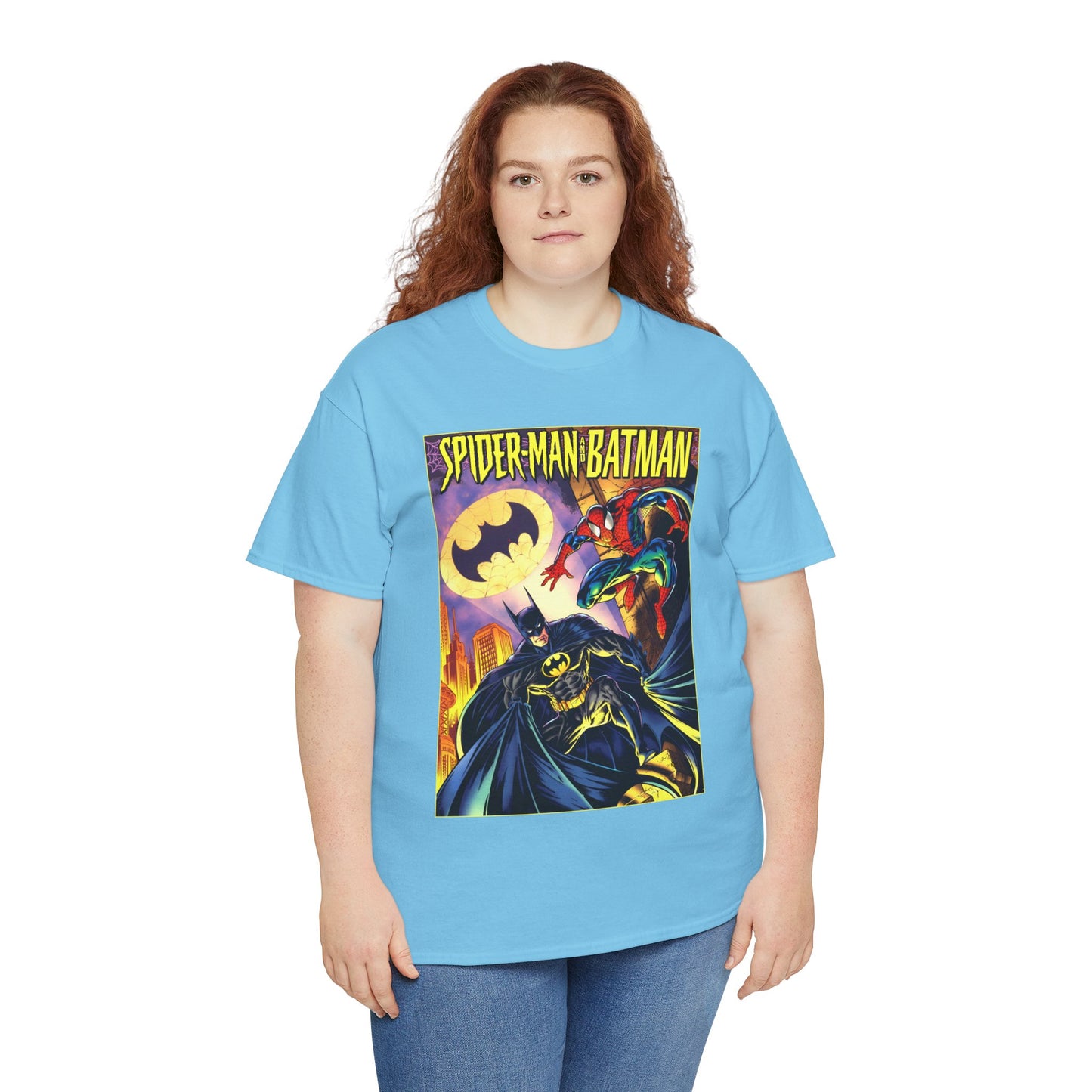 Batman/Spider-Man Shirt - Mark Bagley Art - DC Comics/Marvel Comics Cross-Over From the 1990s