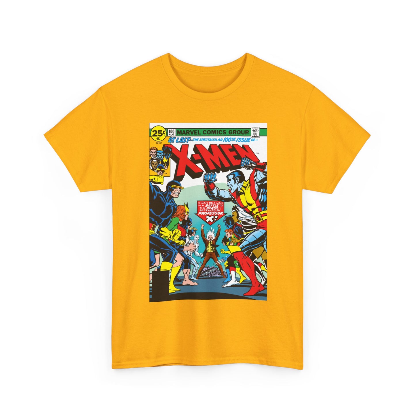 X-Men #100 T-Shirt - Dave Cockrum Art - Cyclops, Colossus, Wolverine, Storm, Jean Grey, Iceman - Marvel Comics