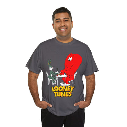 Bugs Bunny & Gossamer T-Shirt - Looney Tunes Cartoon - Popular Halloween Monster Getting a Manicure - Funny, Humorous Image