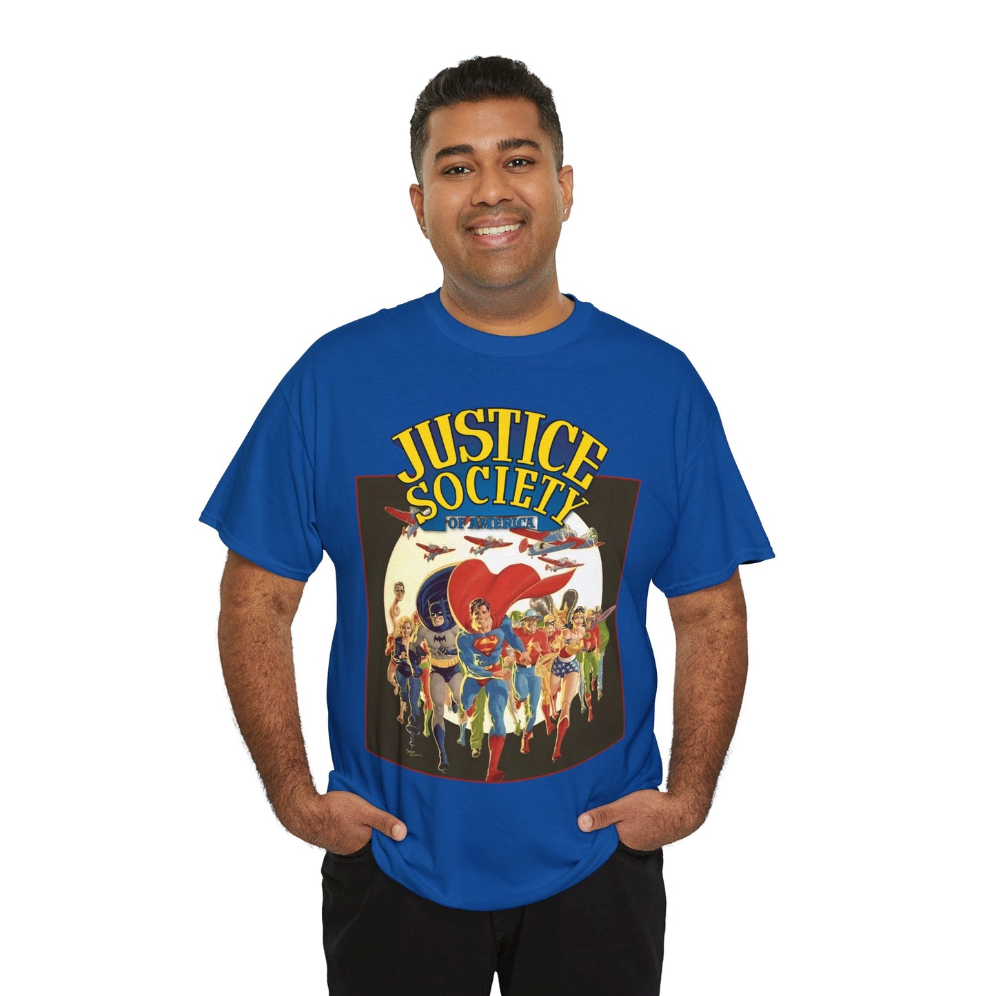 Justice Society of America T-Shirt - Superman, Wonder Woman, Black Canary, Green Lantern, Batman, Plastic Man, Flash - DC Comics