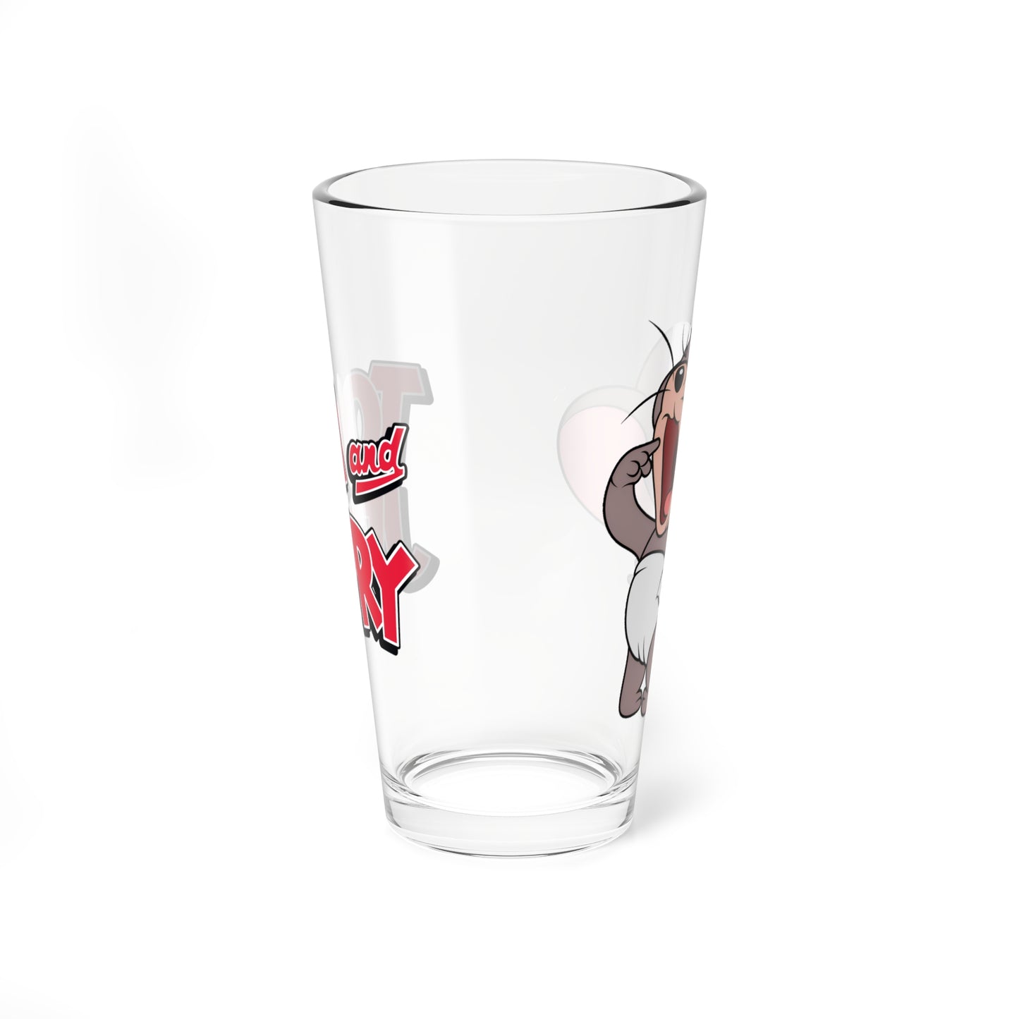 Nibbles Pint Glass, 16oz - Tom & Jerry Cartoon Mouse - "Tuffy" - Hanna-Barbera Saturday Morning Cartoon