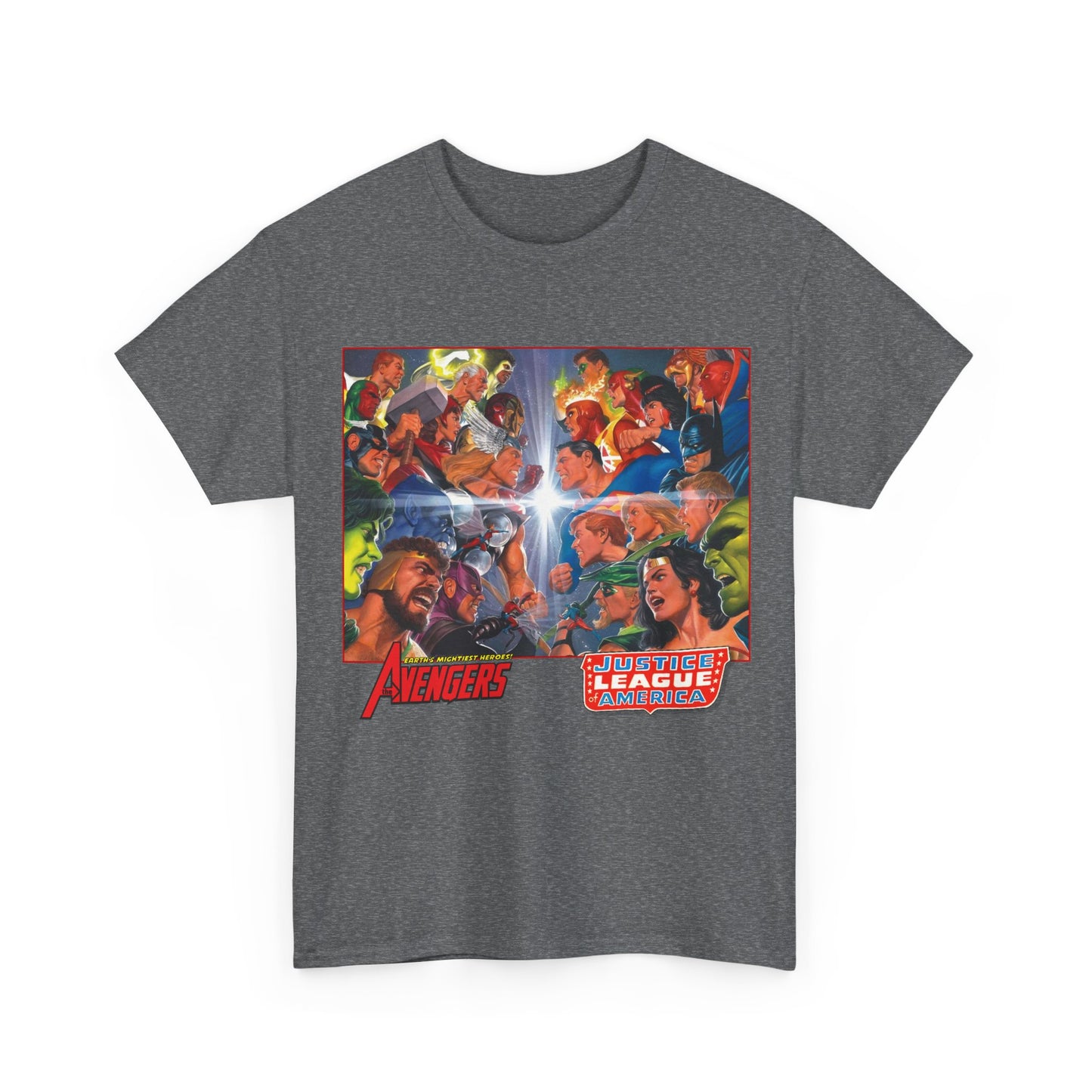 Avengers/Justice League of America T-Shirt - Alex Ross Art, George Perez Homage - DC Comics, Marvel Comics