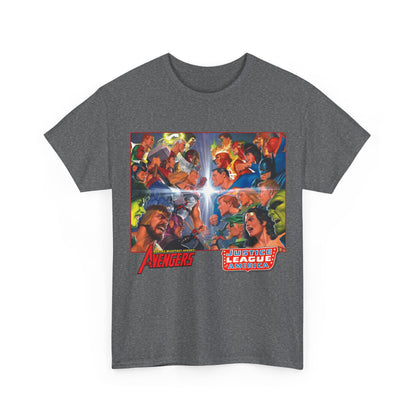 Avengers/Justice League of America T-Shirt - Alex Ross Art, George Perez Homage - DC Comics, Marvel Comics