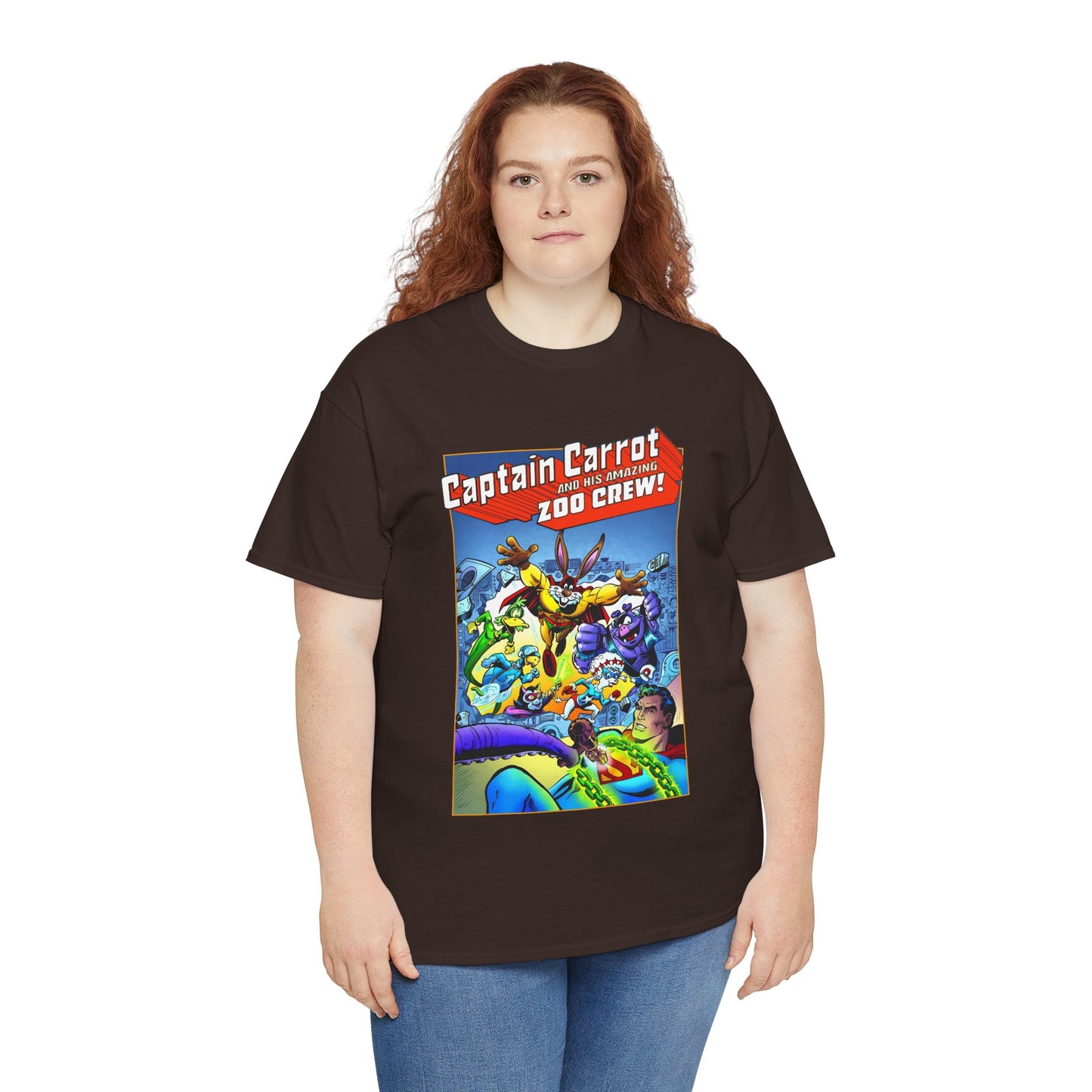 Captain Carrot & Zoo Crew T-Shirt - DC Comics Bronze Age Funny Animals, Superman Guest Star - 1980s