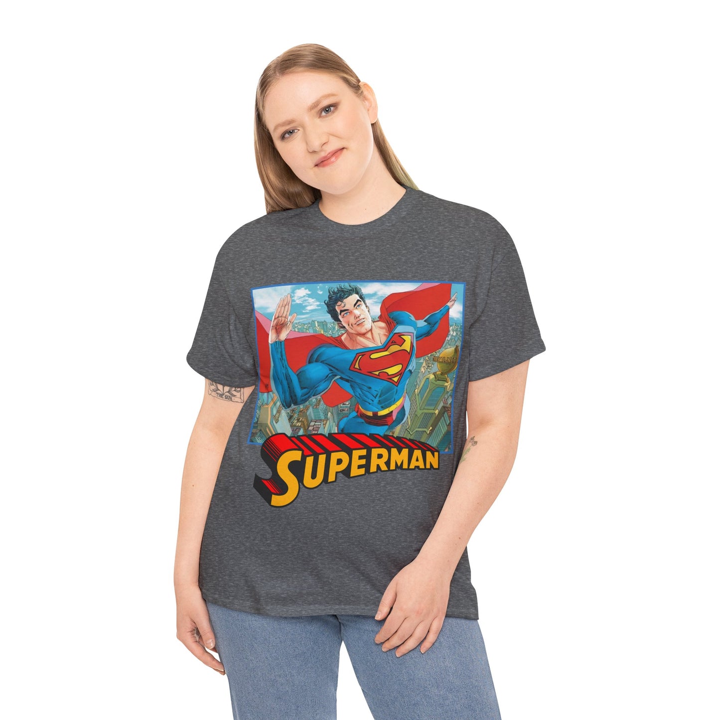Superman T-Shirt - Guillem March Art - Variant Connecting Cover Art - Flying Over Metropolis - DC Comics All-In