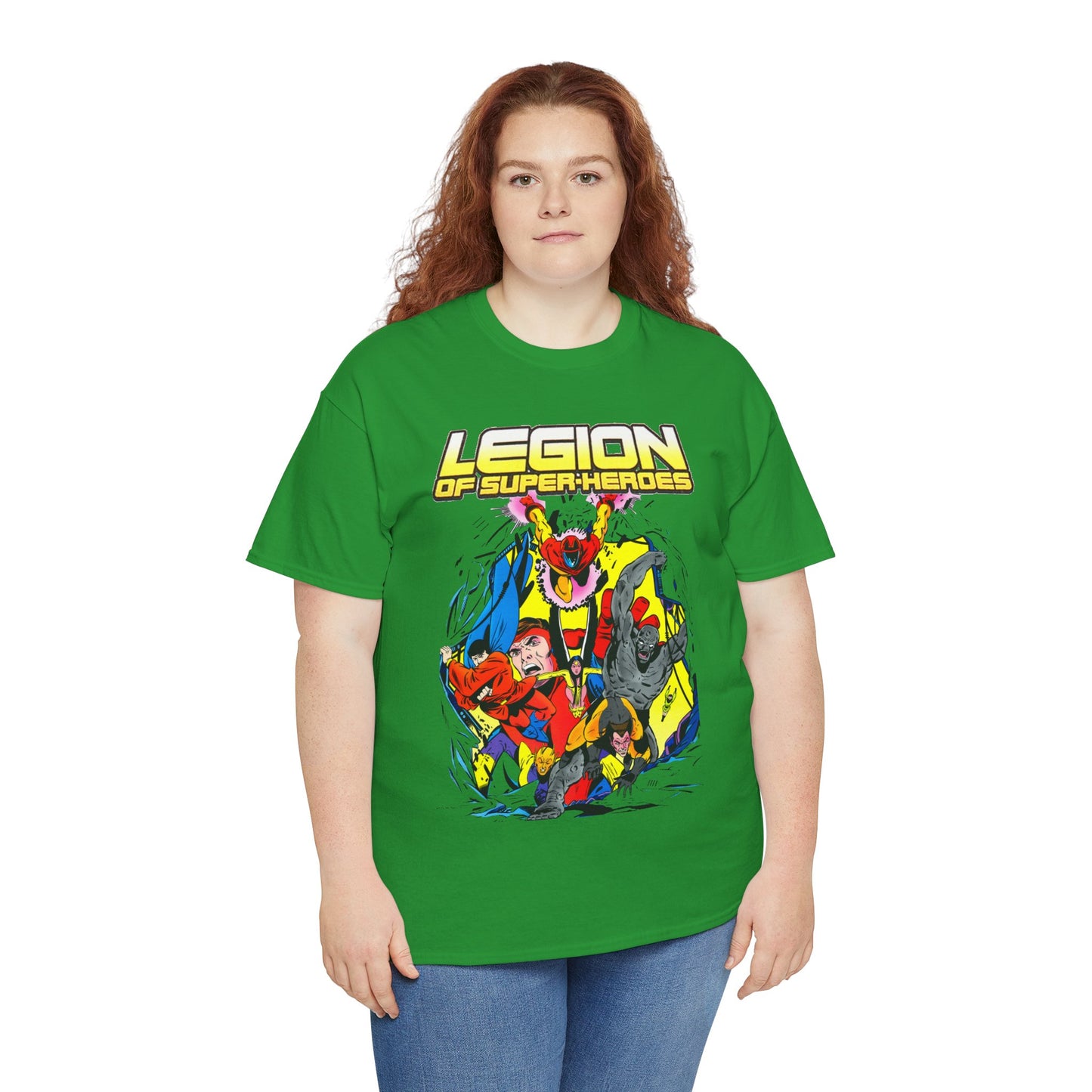 Legion of Super-Heroes T-Shirt - Mon-El, Colossal Kid, Wildfire, Dawnstar, Blok, Timber Wolf - LOSH - DC Comics