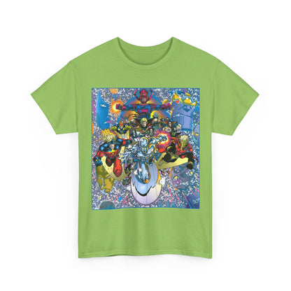 Marvel Cosmic Heroes T-Shirt - Silver Surfer, Captain Marvel, Adam Warlock, Quasar, Nova, Galactus, Jack of Hearts, Moondragon, Thanos