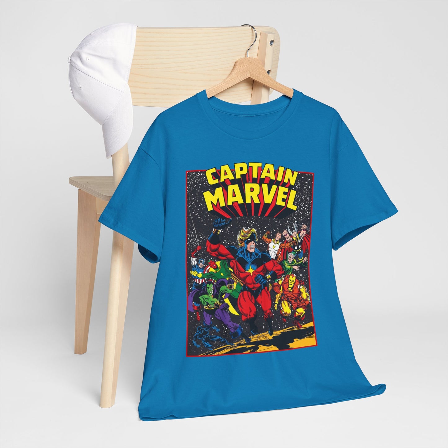 Captain Marvel T-Shirt - Marvel Comics - Jim Starlin Art - Mar-Vell - Kree - Cosmic Hero