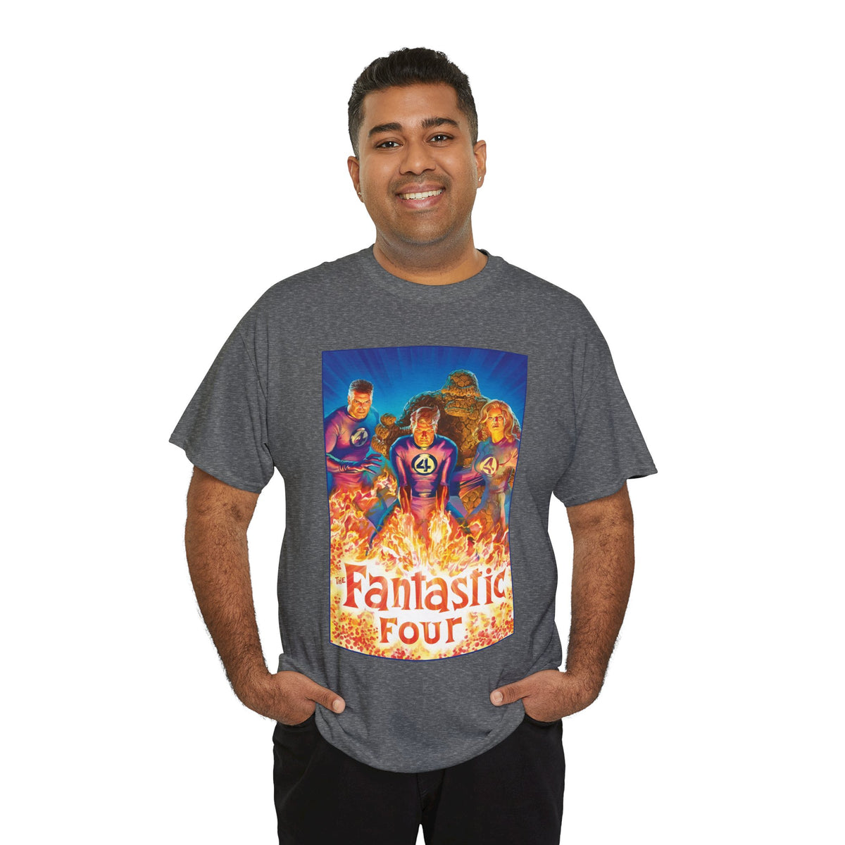 Fantastic Four T-Shirt - Alex Ross Art - Mr. Fantastic, Invisible Woman, Human Torch, The Thing - Marvel Comics