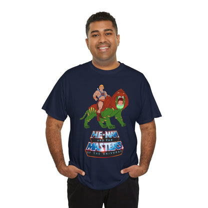 He-Man & Battle Cat T-Shirt - Filmation Art - Masters of the Universe, MOTU - Exciting New 2026 Movie - Nicholas Galitzine