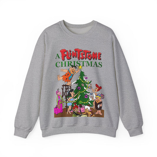 Flintstones Christmas Heavy Blend Crewneck Sweatshirt - Fred, Wilma, Barney, Betty