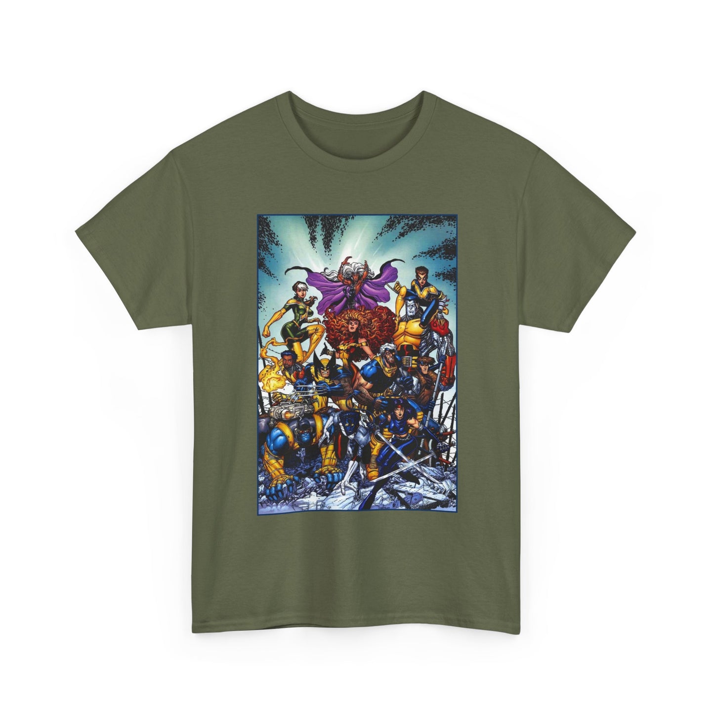 X-Men Revolution T-Shirt - Arthur Adams Art - Jean Grey, Storm, Wolverine, Cable, Rogue, Beast, Colossus, Gambit, Nightcrawler, Psylocke, Thunderbird III - Marvel Comics