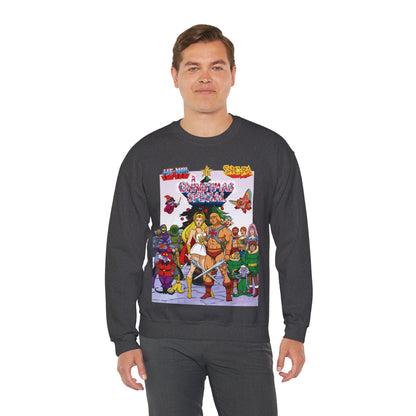 He-Man & She-Ra Christmas Special Heavy Blend Crewneck Sweatshirt - Masters of the Universe, Princess of Power Filmation Festive Holiday Cartoon