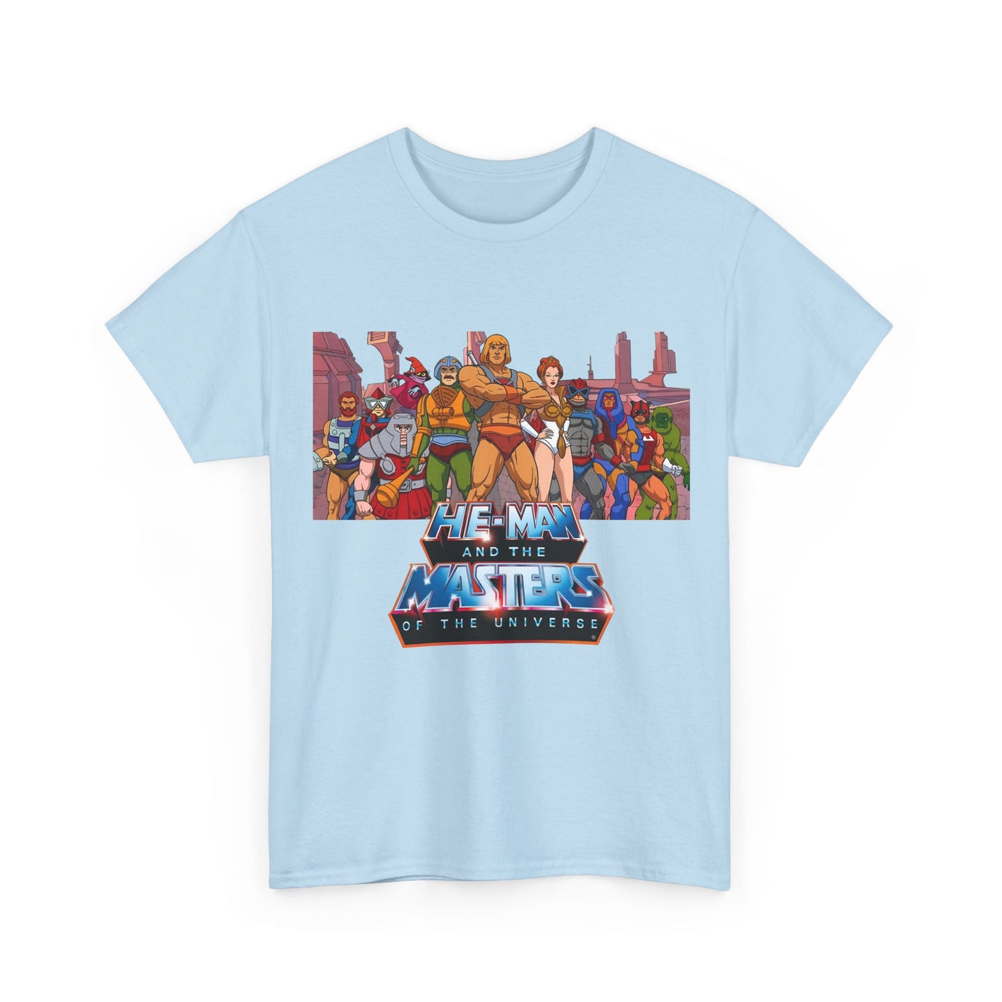 Masters of the Universe T-Shirt - He-Man, Man-At-Arms, Teela, Orko, Fisto, Moss Man, Ram Man - 1980s Filmation Art