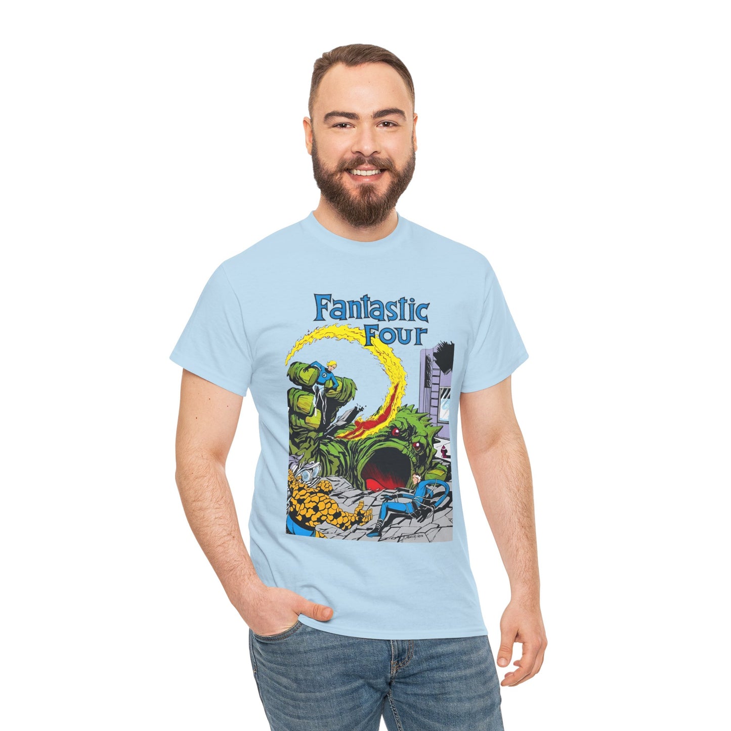 Fantastic Four T-Shirt - John Byrne Art - Cover to Issue #1 - Reed Richards, Invisible Woman, Human Torch, The Thing - Marvel Comics