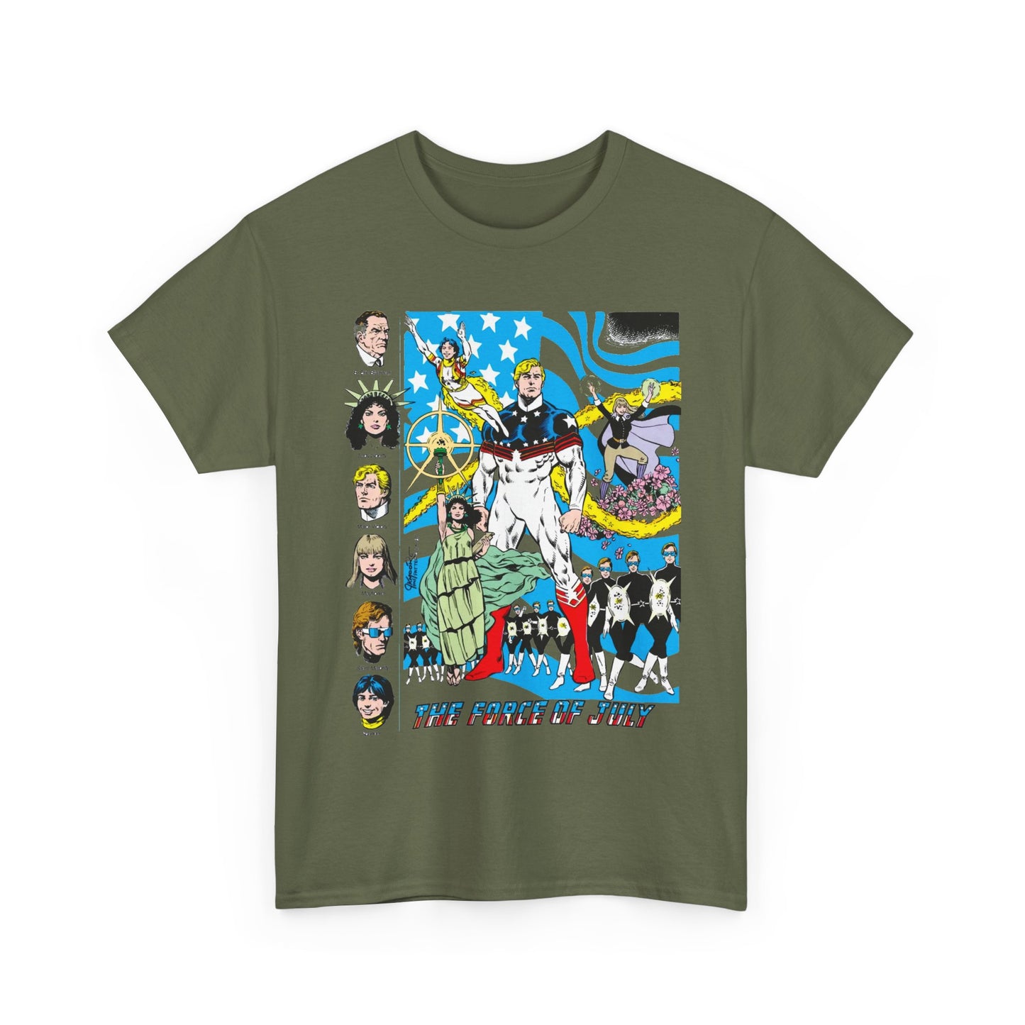 Force of July T-Shirt - Batman and the Outsiders Villains - Lady Liberty, Major Victory, Mayflower, Silent Majority - DC Comics