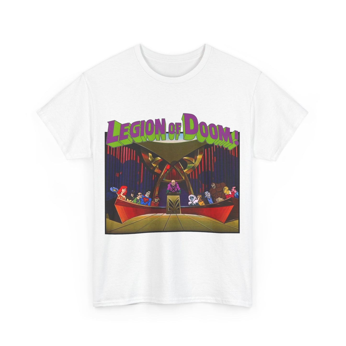 Legion of Doom T-Shirt - Super Friends Cartoon - Lex Luthor, Grodd, Brainiac, Giganta, Riddler, Bizarro, Scarecrow, Hanna-Barbera Animation