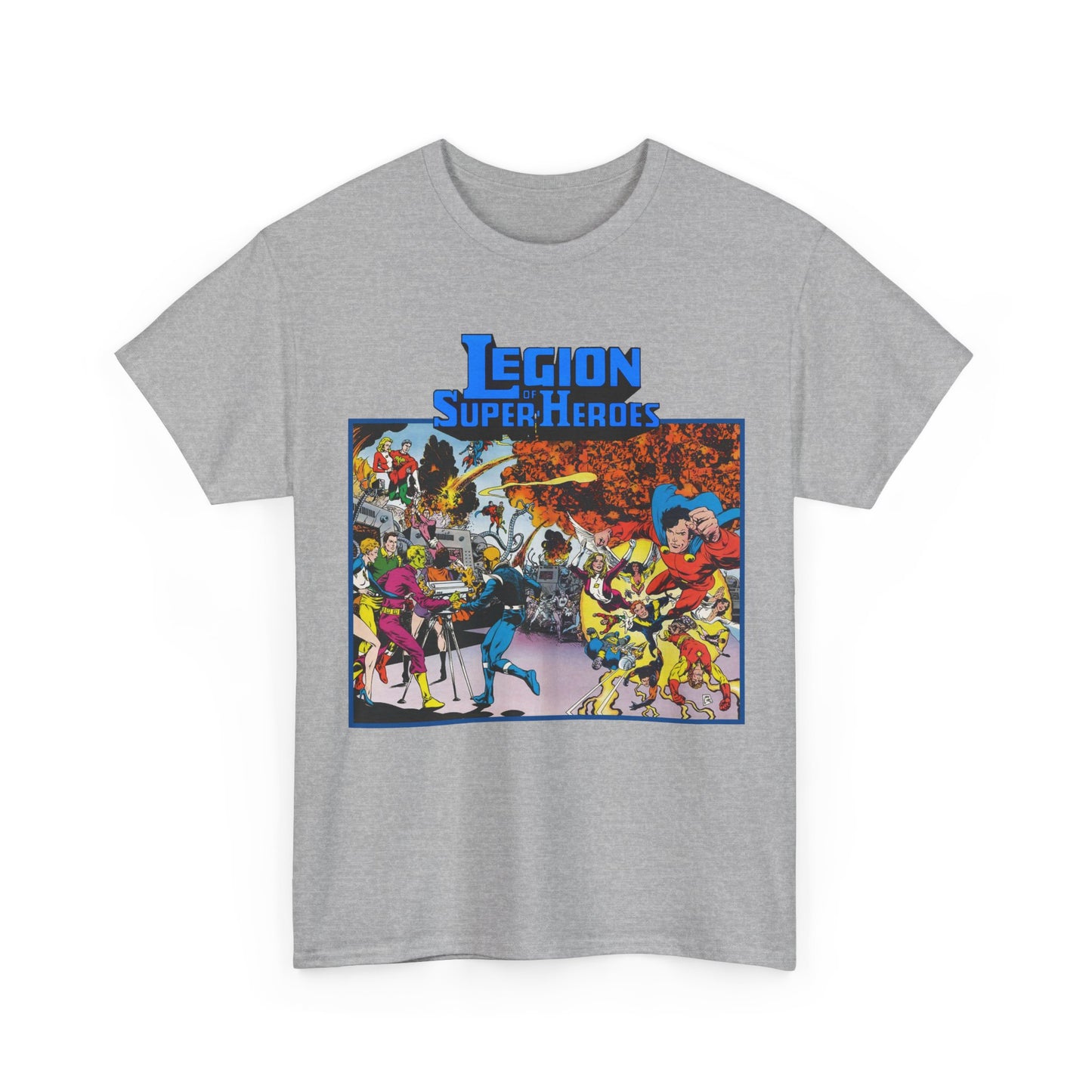 Legion of Super-Heroes T-Shirt - Steve Lightle Art - Mon-El, Saturn Girl, Brainiac 5, Sun Boy, Lightning Lad, Dawnstar, Timber Wolf - LOSH - DC Comics