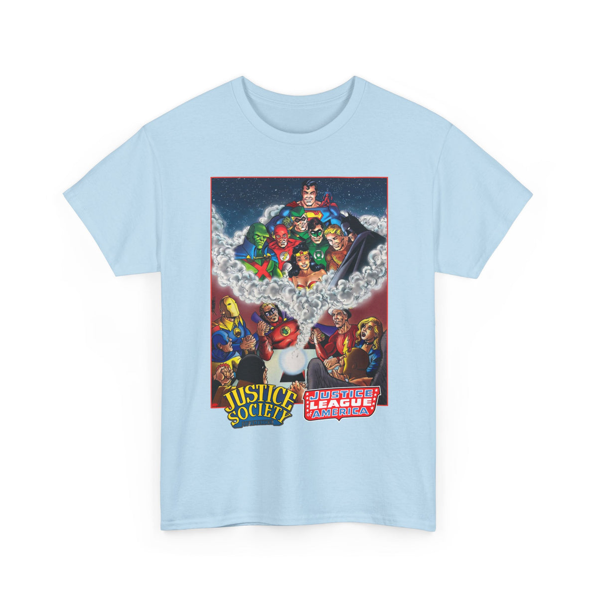 Justice Society & Justice League T-Shirt - George Perez Art - Golden & Silver Age - DC Comics