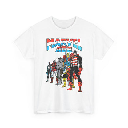 Marvel Age T-Shirt - Captain America, Thor, Incredible Hulk, Iron Man, Spider-Man - New Looks for the 80s