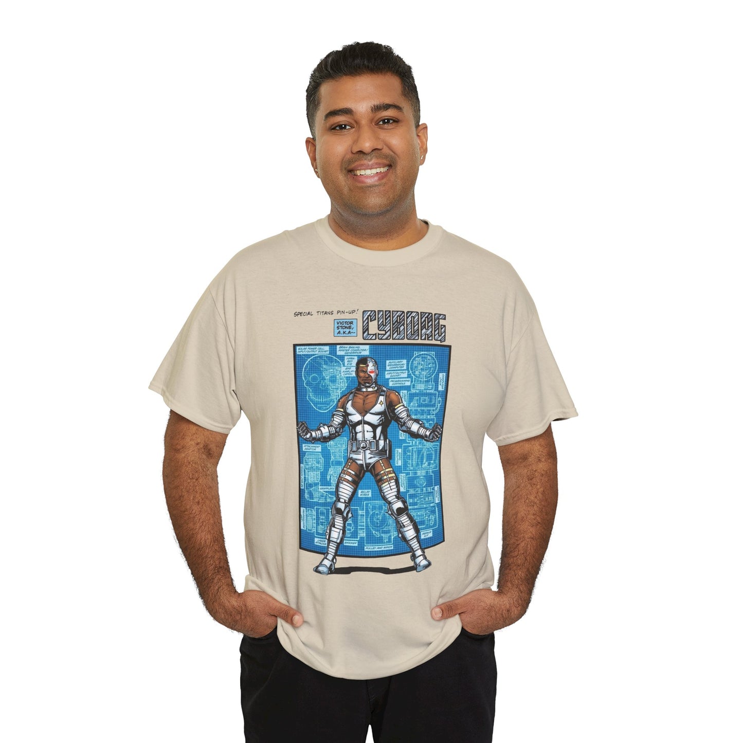 Cyborg T-Shirt - George Perez Art - New Teen Titans Pin-Up Poster - Victor Stone - DC Comics