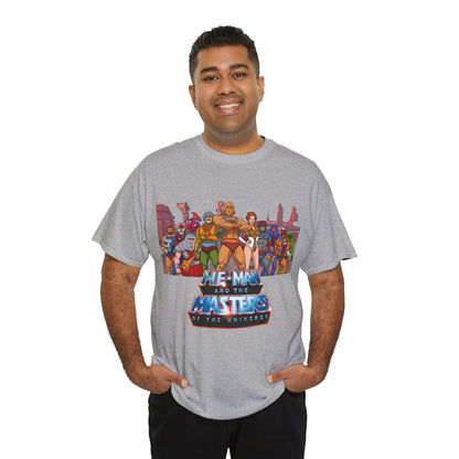 Masters of the Universe T-Shirt - He-Man, Man-At-Arms, Teela, Orko, Fisto, Moss Man, Ram Man - 1980s Filmation Art