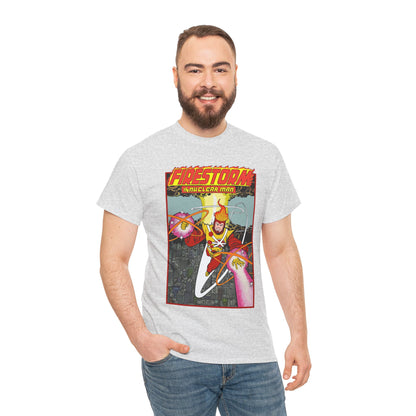 Firestorm the Nuclear Man T-Shirt - George Perez JLA Postcard Art 1980s - DC Comics - Justice League of America Member
