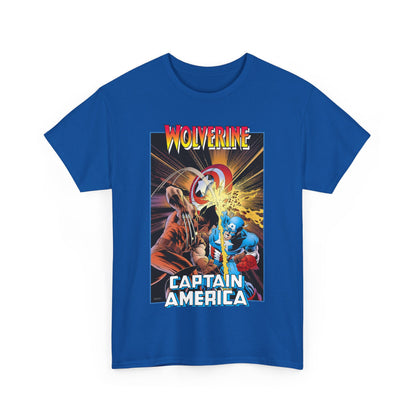 Wolverine Vs Captain America T-Shirt - Mike Zeck Classic Art - Marvel Comics