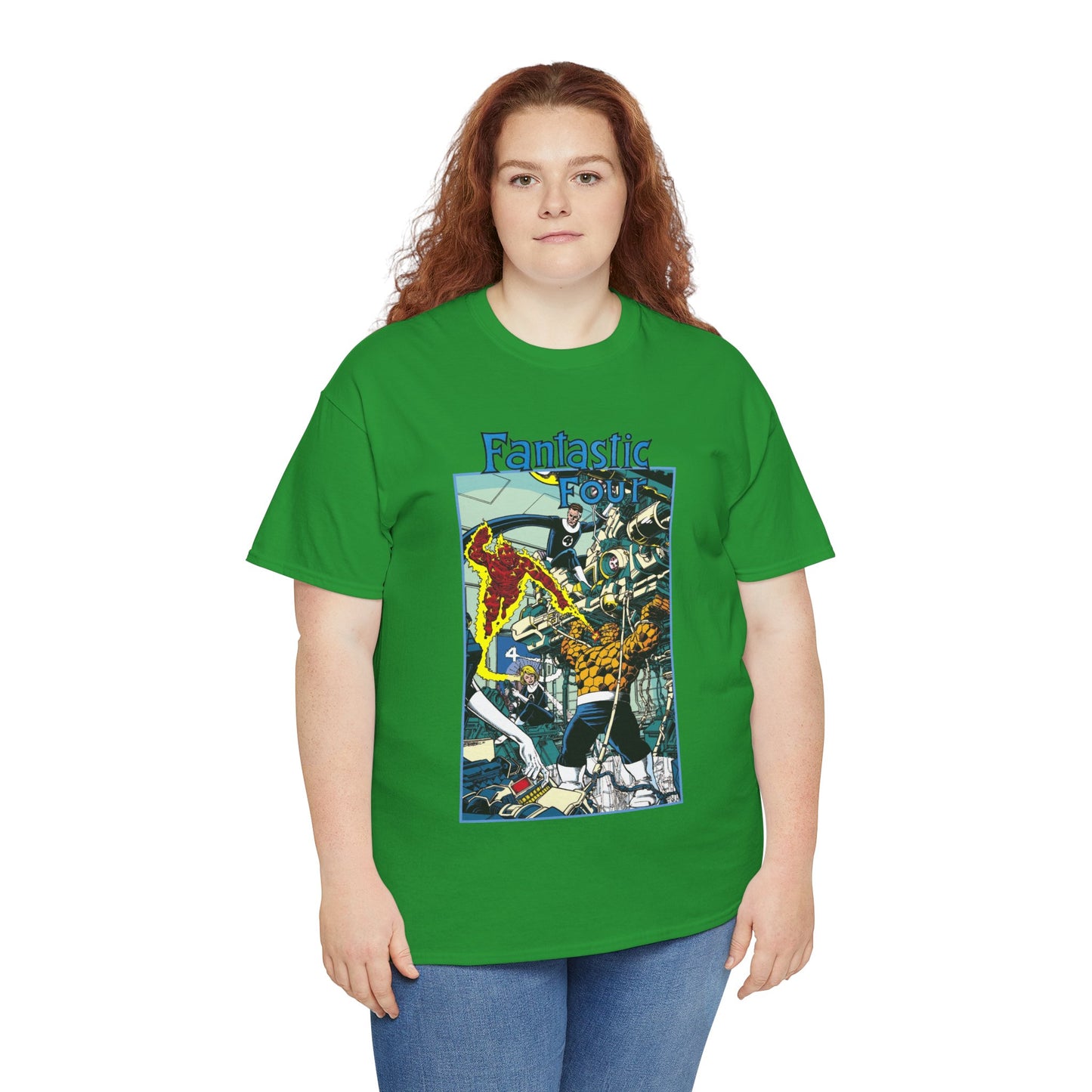 Fantastic Four T-Shirt - George Perez Art - Reed Richards, Invisible Woman, Human Torch, The Thing - Marvel Comics