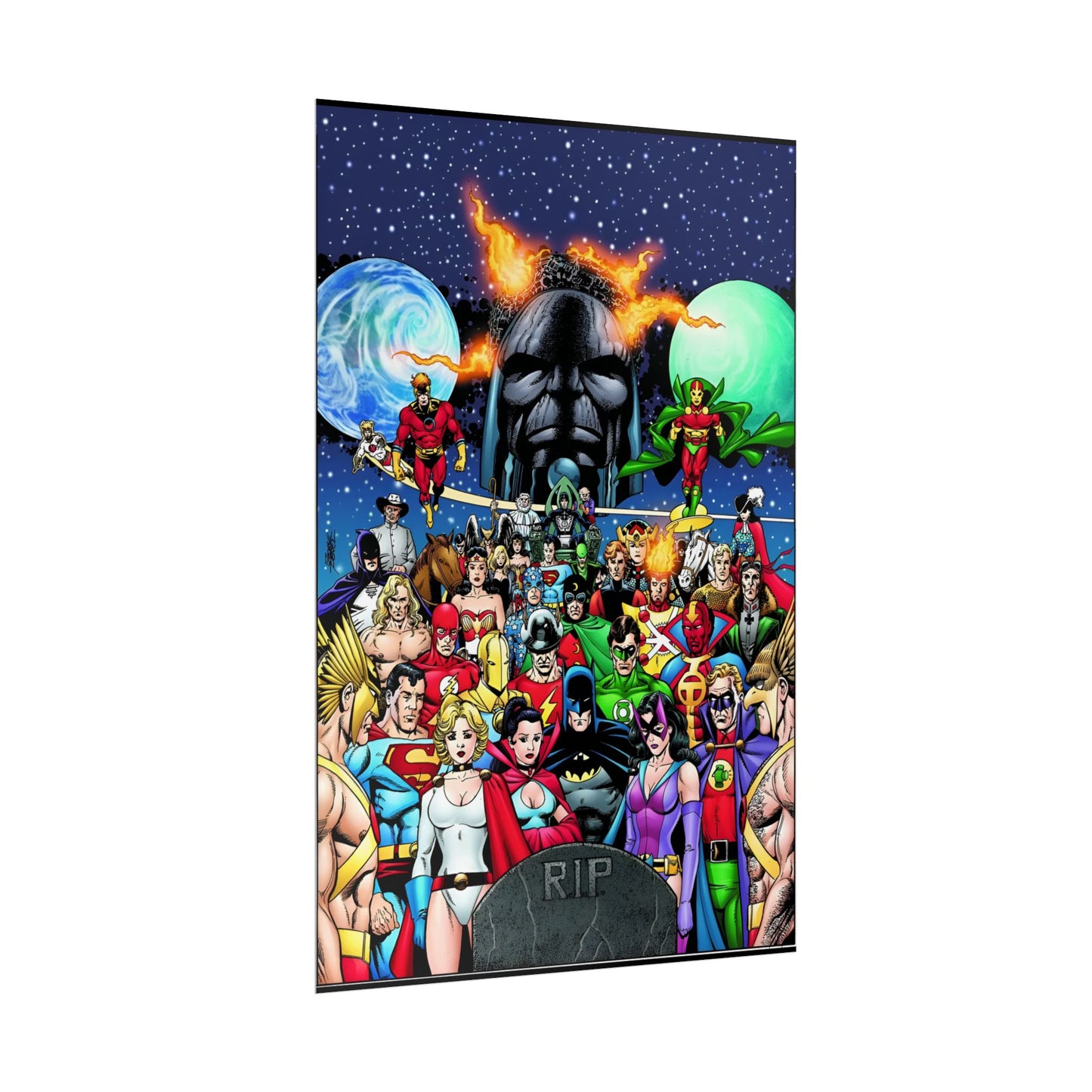 Crisis on Multiple Earths Rolled Poster - George Perez Art - JLA & JSA - DC Comics - Multiple Sizes Up to 24"x36"