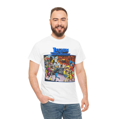Legion of Super-Heroes T-Shirt - Steve Lightle Art - Mon-El, Saturn Girl, Brainiac 5, Sun Boy, Lightning Lad, Dawnstar, Timber Wolf - LOSH - DC Comics