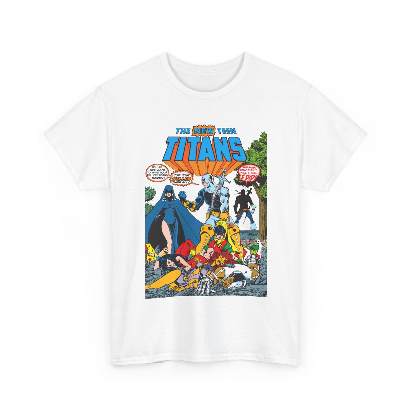 New Teen Titans T-Shirt - George Perez Art - #2 Cover Art - Deathstroke & Ravager - DC Comics