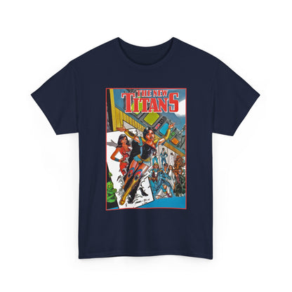 New Titans T-Shirt - George Perez Art - Troia 1st Appearance - Nightwing, Cyborg, Starfire, Raven, Jericho, Changeling - DC Comics