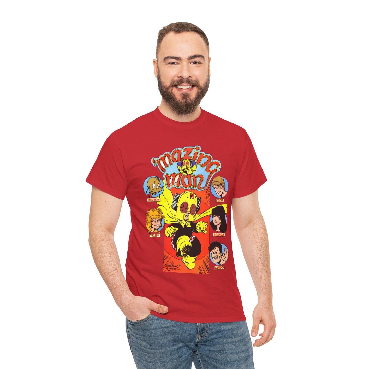 'Mazing Man T-Shirt - DeStefano & Kesel Art - Funny 1980s Comic Series - DC Comics